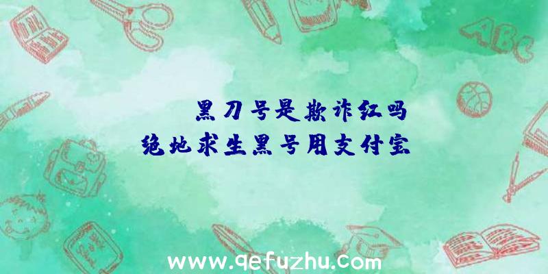 「pubg黑刀号是欺诈红吗」|绝地求生黑号用支付宝